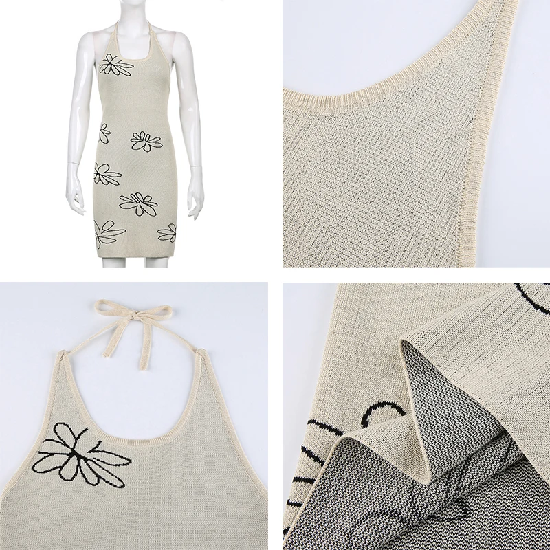 Y2K Knit Dresses for Women Halter Floral Print Sexy Backless Mini Dress Summer Solid Sleeveless Bandage Bodycon Dress Party 2021
Y2K Knit Dresses for Women Halter Floral Print Sexy Backless Mini Dress Summer Solid Sleeveless Bandage Bodycon Dress Party 2021