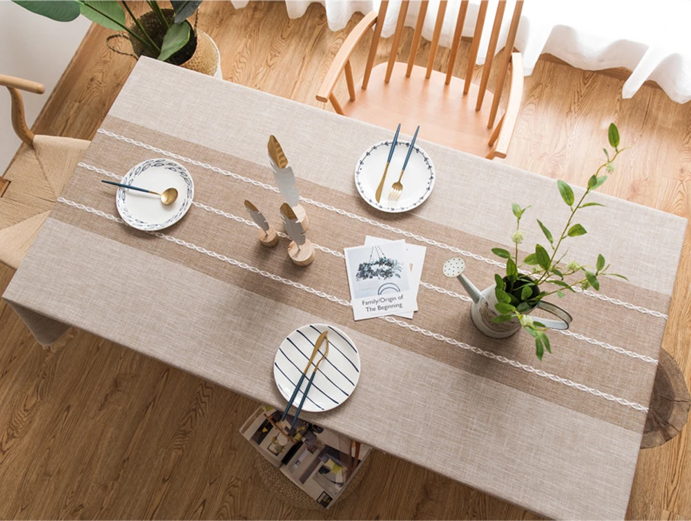 Khaki Rectangle High Quality Cotton and Linen Tablecloth With Tassels Size 54"x 80" Table Cover Lace Tassel
Khaki Rectangle High Quality Cotton and Linen Tablecloth With Tassels Size 54"x 80" Table Cover Lace Tassel