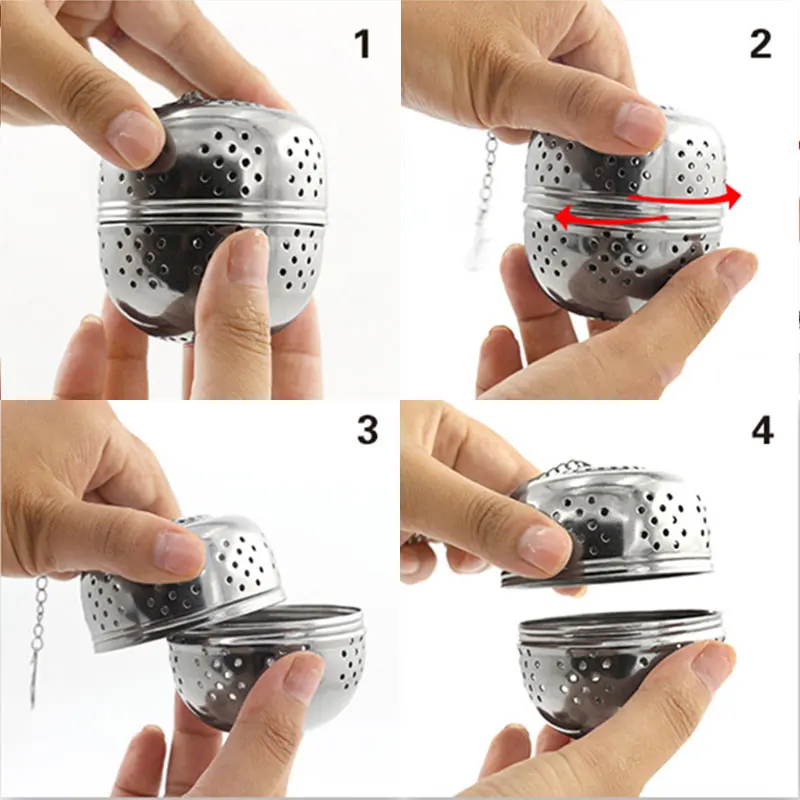 New Stainless Steel Ball Tea Infuser Mesh Filter Strainer w/hook Loose Tea Leaf Spice Ball with Rope chain Home Kitchen Tools
New Stainless Steel Ball Tea Infuser Mesh Filter Strainer w/hook Loose Tea Leaf Spice Ball with Rope chain Home Kitchen Tools