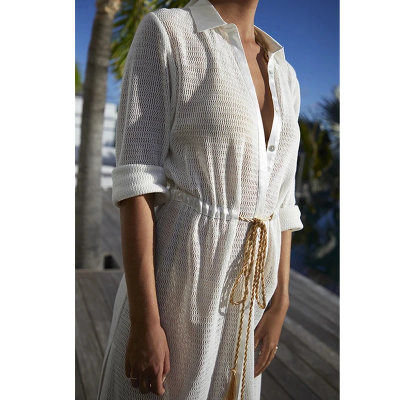 2021 Solid Cover-ups Sexy Deep Summer Beach Dress Lace Tunic Women Beachwear Swimsuit Cover Up Robe de plage Q1266
2021 Solid Cover-ups Sexy Deep Summer Beach Dress Lace Tunic Women Beachwear Swimsuit Cover Up Robe de plage Q1266