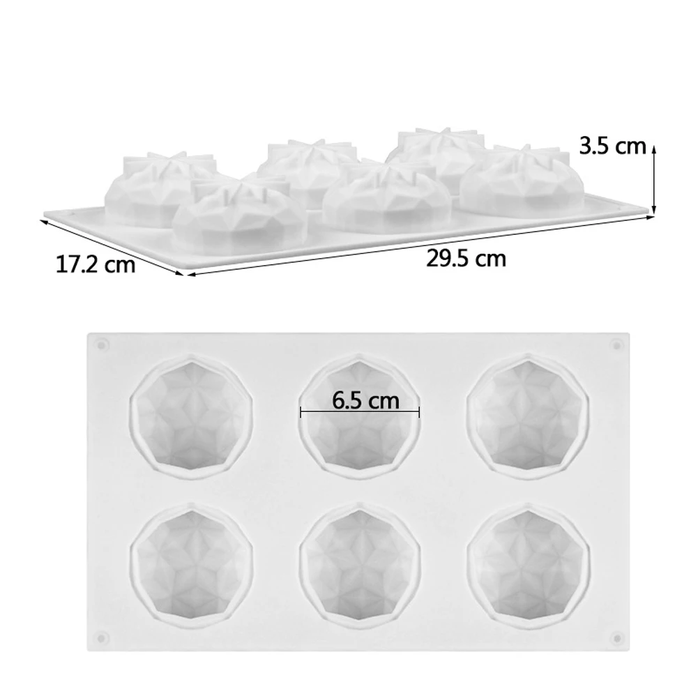 1PC 6 Holes Diamond Silicone Cake Chocolate Molds For Baking Dessert Ice Mould Moule Mousse DIY Pastry Decorating Tools
1PC 6 Holes Diamond Silicone Cake Chocolate Molds For Baking Dessert Ice Mould Moule Mousse DIY Pastry Decorating Tools