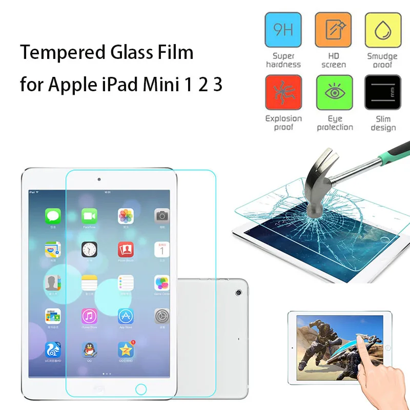 Tempered Glass Screen Protector For Apple IPad Mini 1 2 3 Anti-fingerprint Full Cover Screen Protective Film For IPad Mini 1 2 3
Tempered Glass Screen Protector For Apple IPad Mini 1 2 3 Anti-fingerprint Full Cover Screen Protective Film For IPad Mini 1 2 3