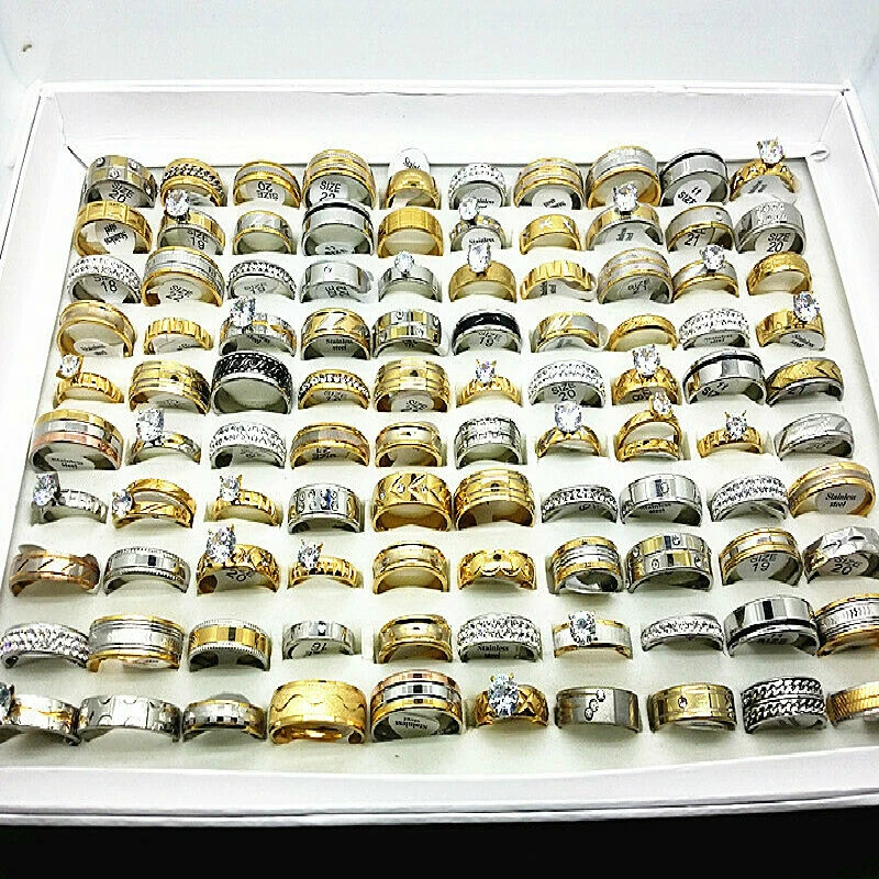 Wholesale 30pcs Mix Lots ring Mens Womens Stainless Steel Rings with big Rhinestone Couple Wedding Bands dropshipping
Wholesale 30pcs Mix Lots ring Mens Womens Stainless Steel Rings with big Rhinestone Couple Wedding Bands dropshipping