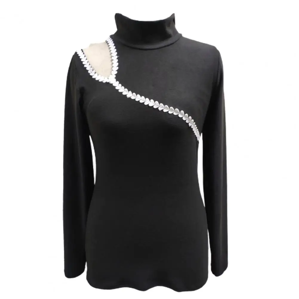 Women Shirt Solid Color Hollow Out Heart Shape Spring Top Half High Collar Leisure Lady Shirt 2021
Women Shirt Solid Color Hollow Out Heart Shape Spring Top Half High Collar Leisure Lady Shirt 2021