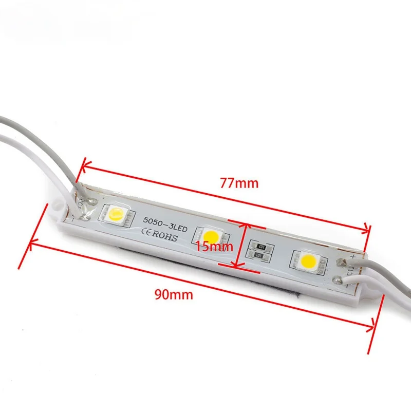 10PCS 5050 SMD 3LEDs LED Module White/Warm White Waterproof Light Advertising lamp DC 12V Wholesale
10PCS 5050 SMD 3LEDs LED Module White/Warm White Waterproof Light Advertising lamp DC 12V Wholesale