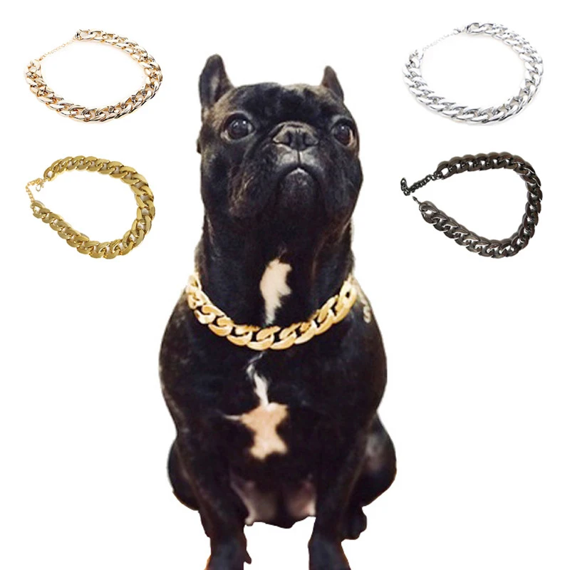 Dog Collar Pet Necklace Fashion Safety Adjustable Collars Strong Metal Gold Chain Bulldog Medium Large Dogs Pets Accessories
Dog Collar Pet Necklace Fashion Safety Adjustable Collars Strong Metal Gold Chain Bulldog Medium Large Dogs Pets Accessories