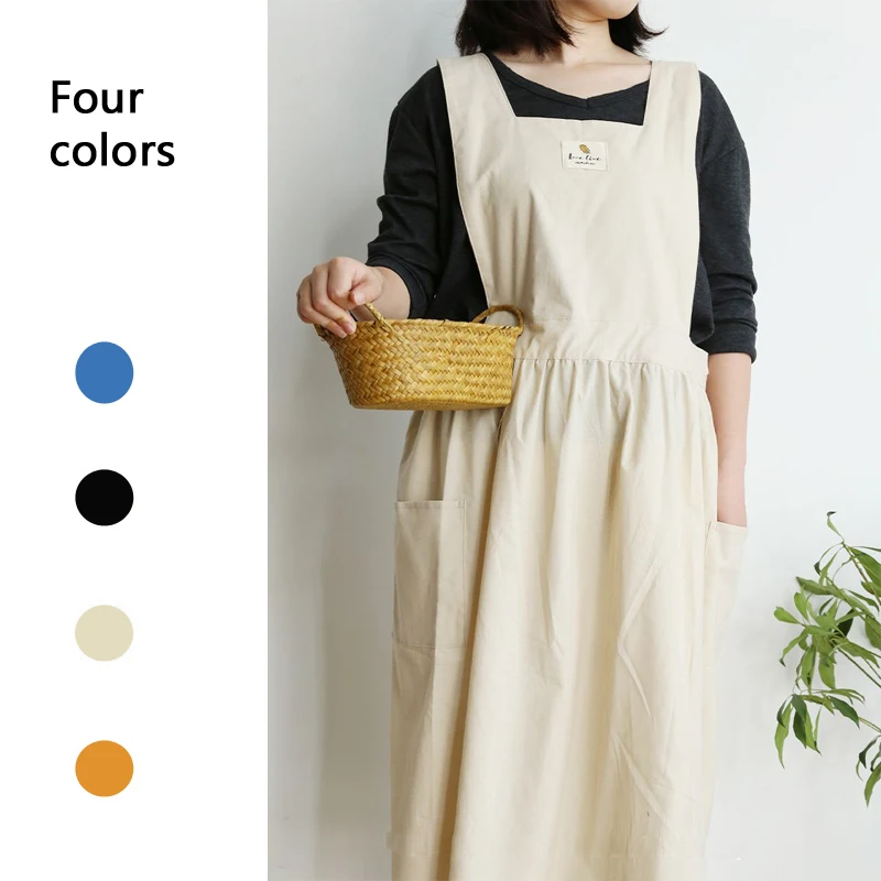 Apron Cotton Linen Solid Color Simple Gardening Flower Art Coffee Baking Overalls Wide Shoulder Straps Waterproof Pleated Dress
Apron Cotton Linen Solid Color Simple Gardening Flower Art Coffee Baking Overalls Wide Shoulder Straps Waterproof Pleated Dress