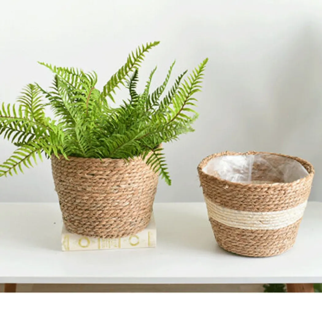 18cm Woven Storage Basket Flower Pot Macetero Seaweed Seaweed Rattan Plant Flower Straw Pot Home Gardening
18cm Woven Storage Basket Flower Pot Macetero Seaweed Seaweed Rattan Plant Flower Straw Pot Home Gardening