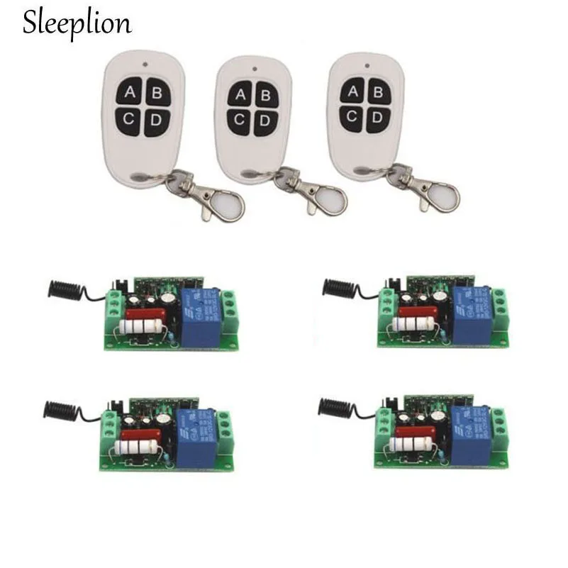 Sleeplion Home AC 220V 10A 1CH Relay 4-key Wireless RF Remote Comntrol Switch 3 Transmitter+4 Receiver Adapter
Sleeplion Home AC 220V 10A 1CH Relay 4-key Wireless RF Remote Comntrol Switch 3 Transmitter+4 Receiver Adapter