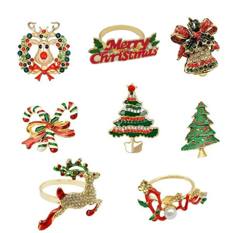 Christmas Napkin Rings - Set of 8 Napkin Holder Rings for Holiday Christmas Table Decoration Elk Napkin Buckle
Christmas Napkin Rings - Set of 8 Napkin Holder Rings for Holiday Christmas Table Decoration Elk Napkin Buckle