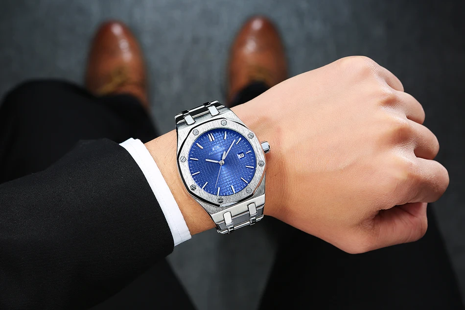 Men Automatic Self Wind Mechanical Stainless Steel Strap Simple Business Blue Rose Gold Yellow Gold Date Watch
Men Automatic Self Wind Mechanical Stainless Steel Strap Simple Business Blue Rose Gold Yellow Gold Date Watch