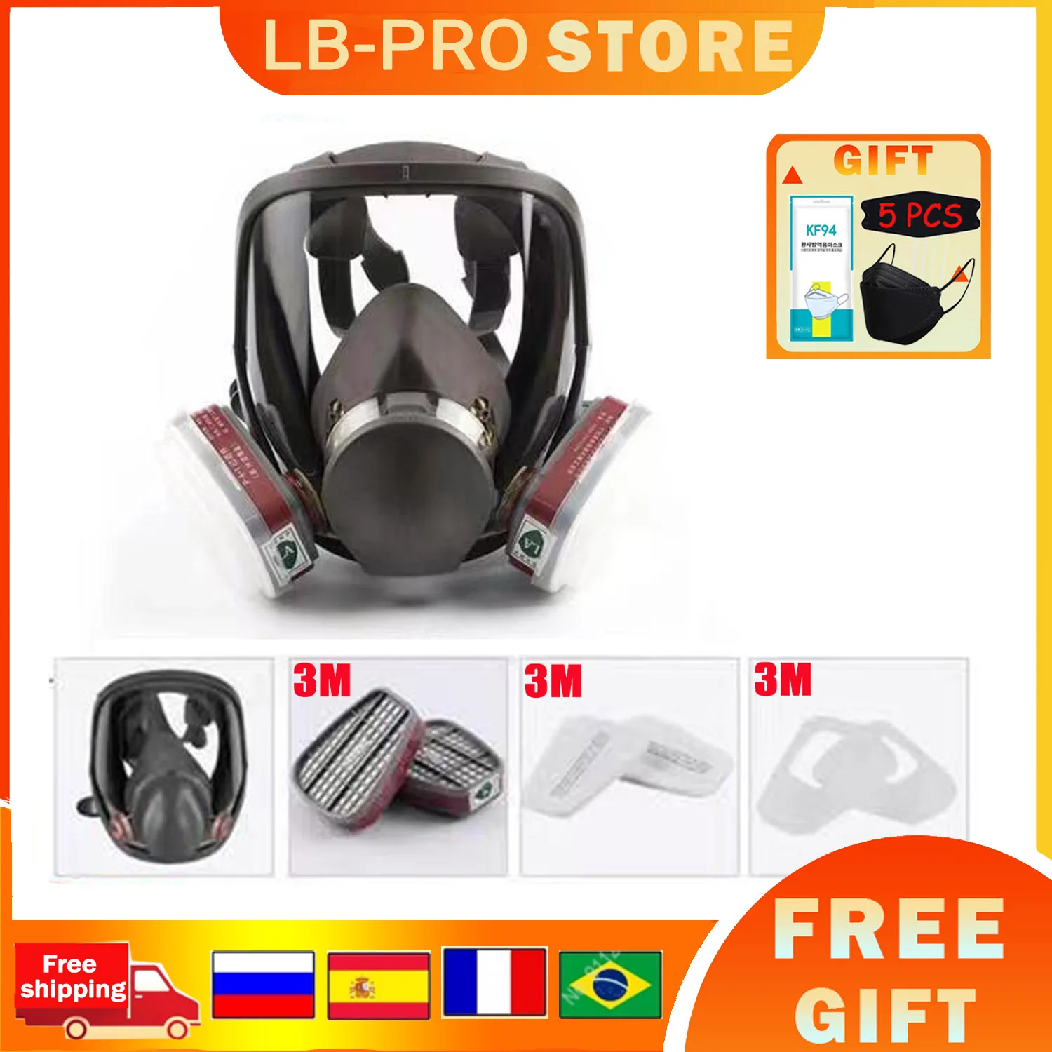 6800 Anti-Fog Full Face Respirator Gas Mask Industrial Painting Spraying Respirator Safety Work Filter Formaldehyde Protection
6800 Anti-Fog Full Face Respirator Gas Mask Industrial Painting Spraying Respirator Safety Work Filter Formaldehyde Protection