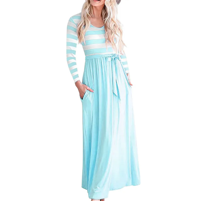 2021 Women Casual Sashes Bow A-Line Dress O Collar Long Sleeve Elegant Party Dresses Office Lady Women Floor-Length Dress 
2021 Women Casual Sashes Bow A-Line Dress O Collar Long Sleeve Elegant Party Dresses Office Lady Women Floor-Length Dress