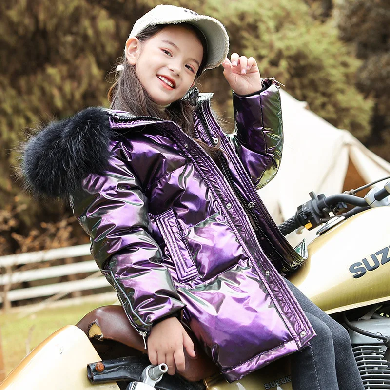 Girls Winter Jackets Children Down Coat Long kid's Real Fur Clothing Girls Fashion Bright Leather Thicken Overcoat TZ644
Girls Winter Jackets Children Down Coat Long kid's Real Fur Clothing Girls Fashion Bright Leather Thicken Overcoat TZ644