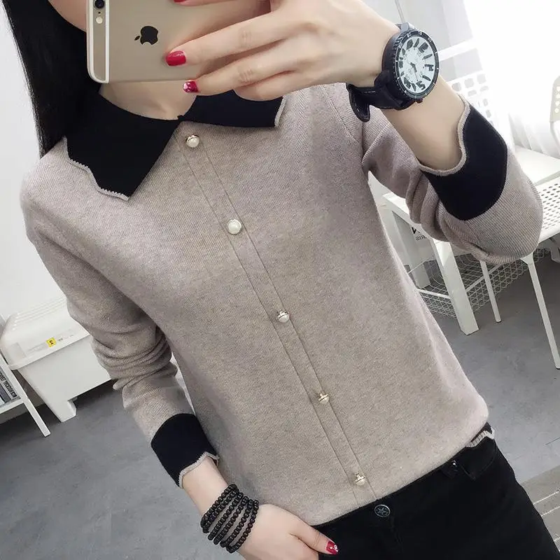 2020 Autumn Winter Women Knitted Sweater Long Sleeve Jumpers Doll Collar Female Elastic Pullovers Sweaters Femme Clothing P814
2020 Autumn Winter Women Knitted Sweater Long Sleeve Jumpers Doll Collar Female Elastic Pullovers Sweaters Femme Clothing P814
