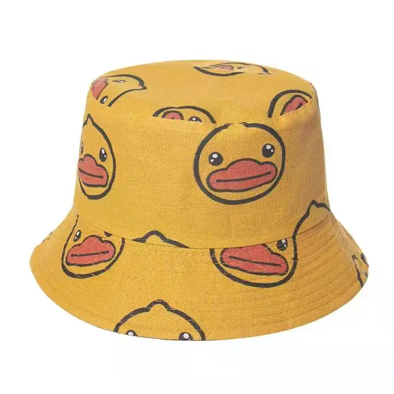 

Панама Двусторонняя в стиле Харадзюку для мужчин и женщин, хлопковая шляпа от солнца, с милым принтом животных, шапки для рыбаков, унисекс