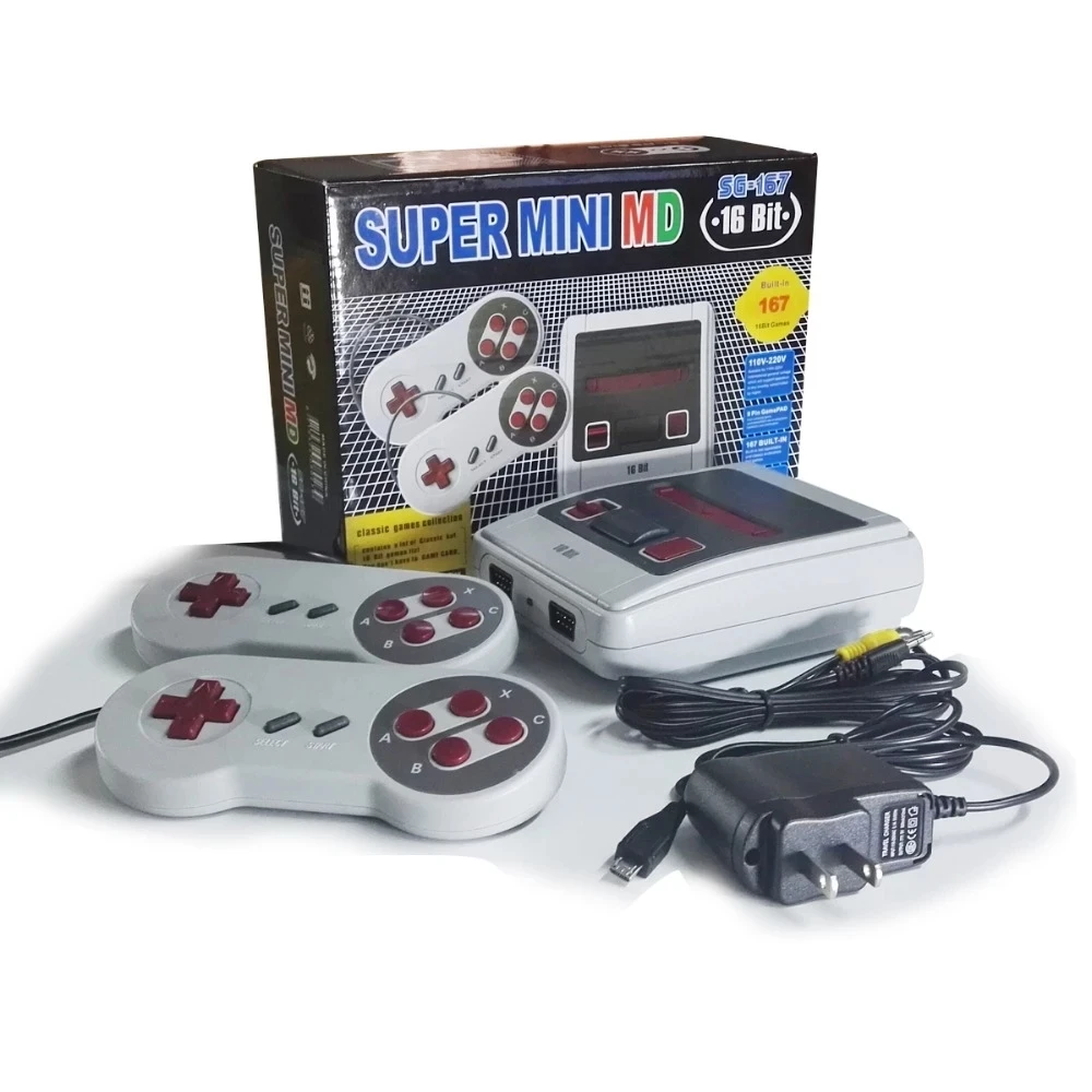 Новая Ретро Мини ТВ Видео игровая консоль для Sega MegaDrive 16 Bit Games с 167 различных