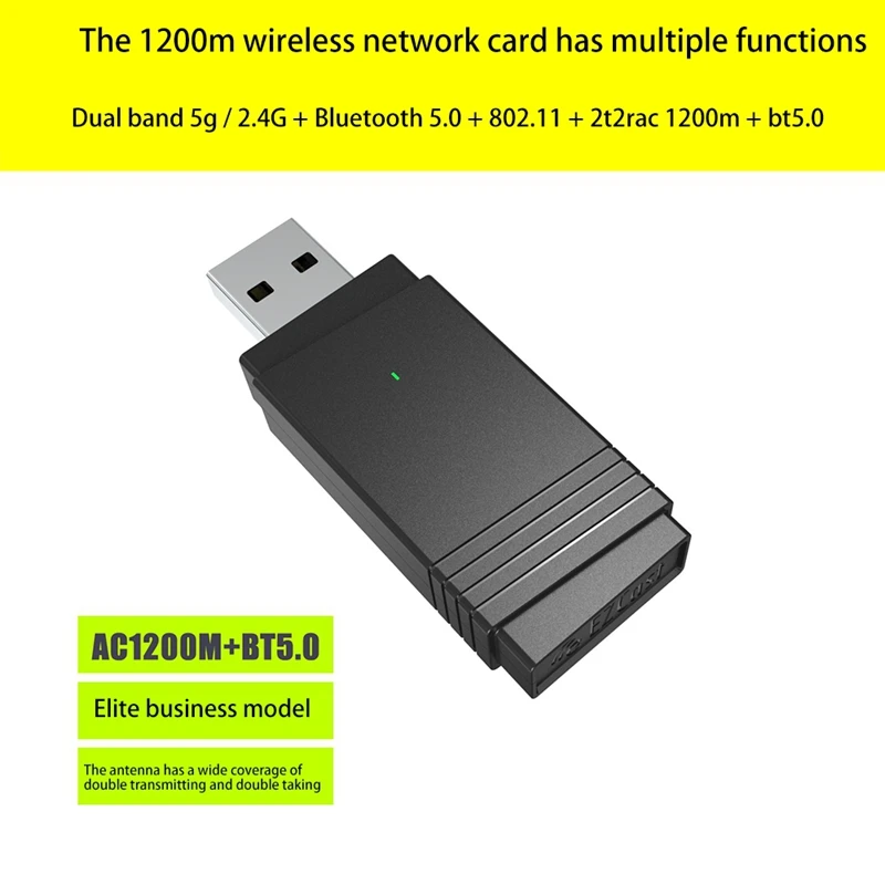 Wireless Mini USB Wifi Adapter Dual frequency 2.4G+5G Bluetooth 50 + 8021ag + 2T2R Network Card For Desktop Laptop
Wireless Mini USB Wifi Adapter Dual frequency 2.4G+5G Bluetooth 50 + 8021ag + 2T2R Network Card For Desktop Laptop