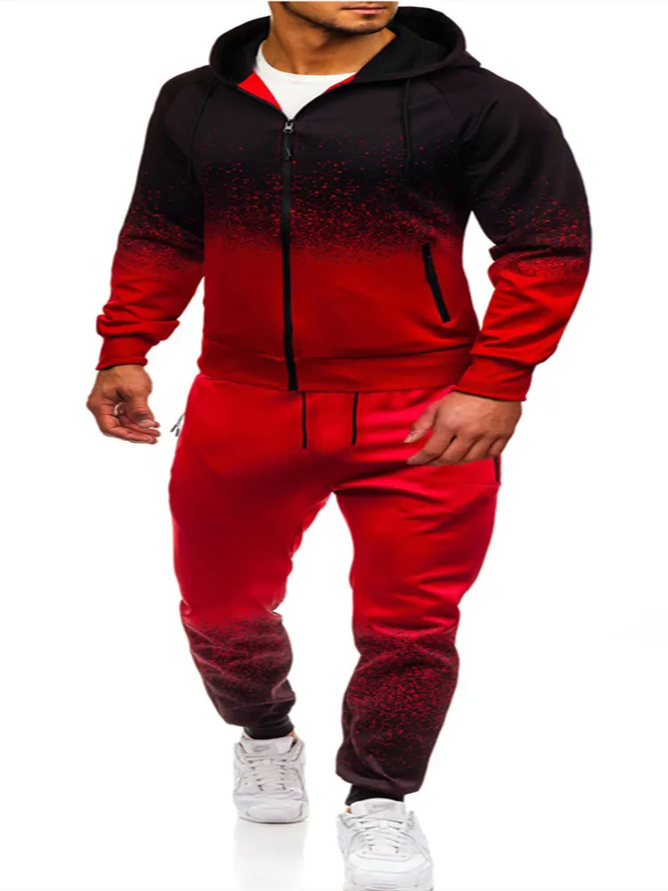 Autumn Men's Long-sleeved Trousers Paint Splash Color Gradient Printing Design Casual Hooded Sweatshirt Sports Suit
Autumn Men's Long-sleeved Trousers Paint Splash Color Gradient Printing Design Casual Hooded Sweatshirt Sports Suit