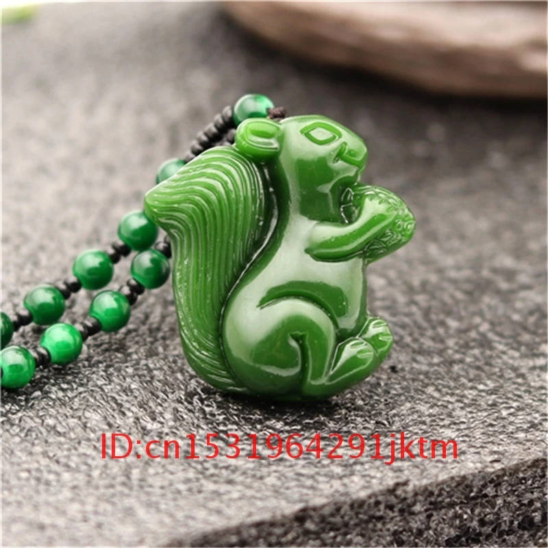 Fashion Gifts Pendant Natural for Chinese Men Women Amulet Charm Green Necklace Carved Jewelry Jadeite Hand Squirrel Jade 
Fashion Gifts Pendant Natural for Chinese Men Women Amulet Charm Green Necklace Carved Jewelry Jadeite Hand Squirrel Jade