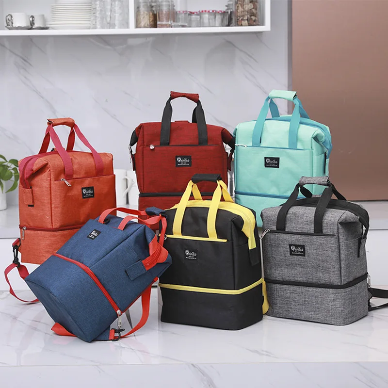 Insulated Lunch Bag 2 Decks Large Waterproof Picnic Bento Tote Bag Leakproof Mom's Shoulder Bag with Detachable Strap New
Insulated Lunch Bag 2 Decks Large Waterproof Picnic Bento Tote Bag Leakproof Mom's Shoulder Bag with Detachable Strap New