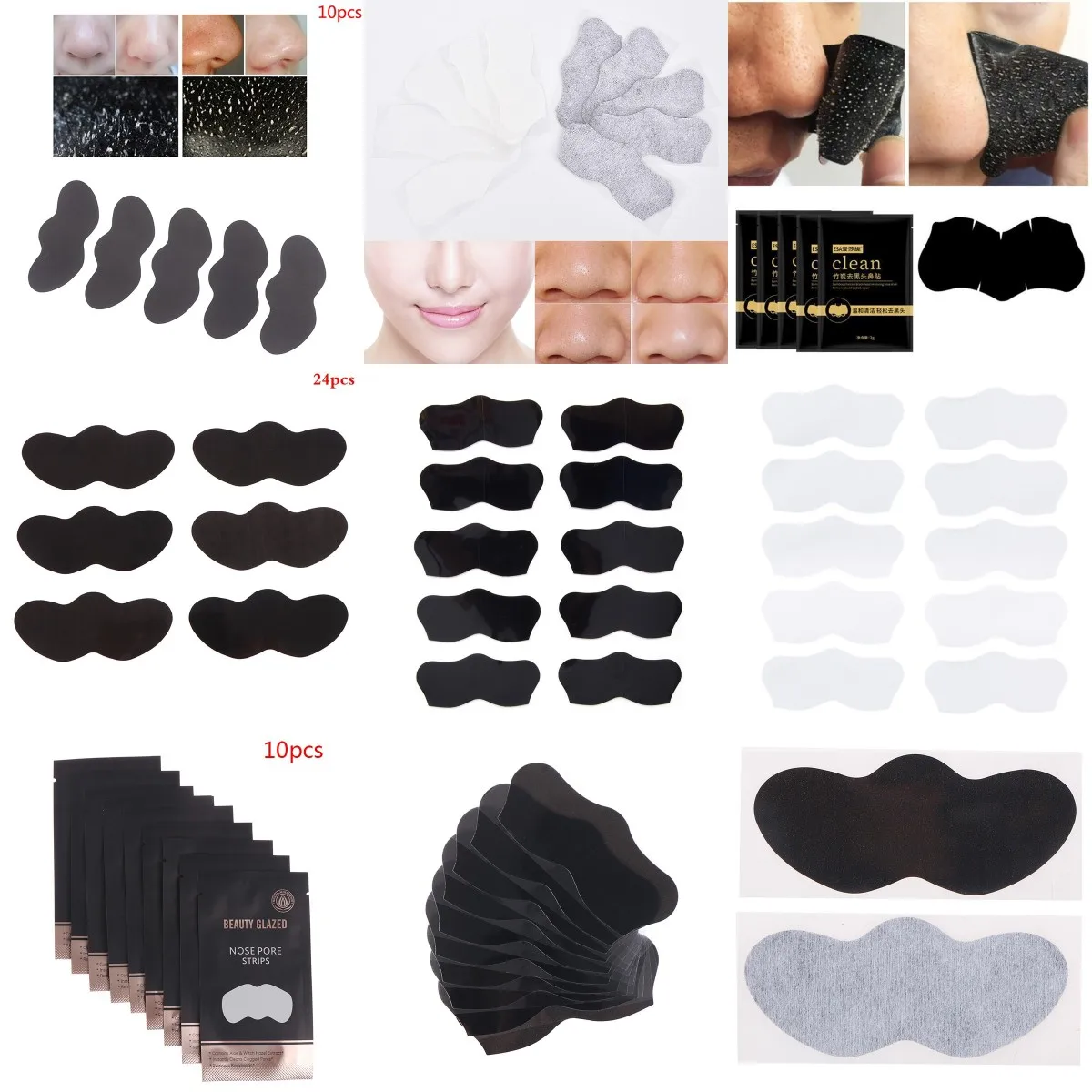 1/5/10/20/24/50Pcs White Black Bamboo Charcoal Blackhead Remover Mask Black Dots Spots Nose Stickers
1/5/10/20/24/50Pcs White Black Bamboo Charcoal Blackhead Remover Mask Black Dots Spots Nose Stickers