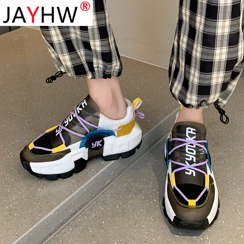 Кроссовки JAYHW женские на толстой платформе, повседневная обувь на массивной подошве, в стиле пэчворк, весна-осень 
Кроссовки JAYHW женские на толстой платформе, повседневная обувь на массивной подошве, в стиле пэчворк, весна-осень