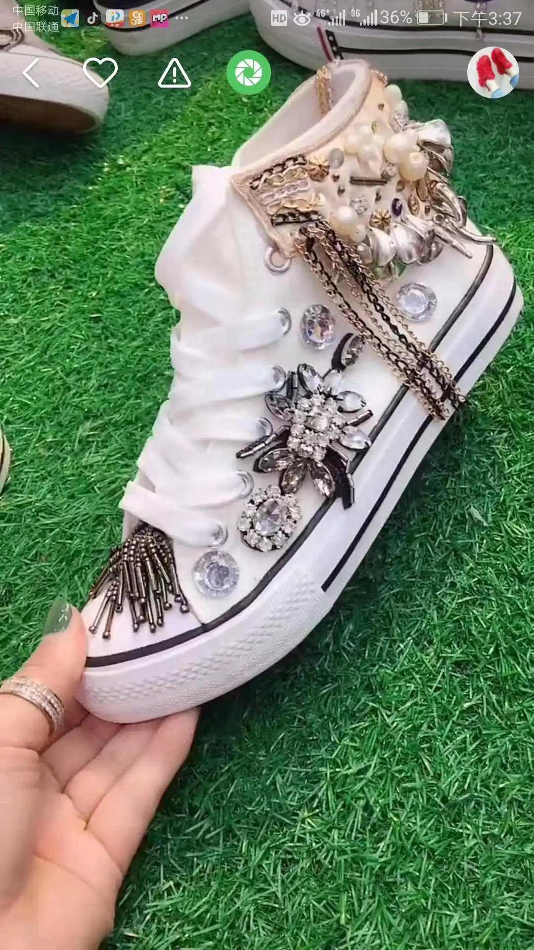 New Spring and Autumn Female Shoes Flat Bottom High Upper Lace Canvas Shoes Water Drill Flower Board Shoes Handicraft Shoes
New Spring and Autumn Female Shoes Flat Bottom High Upper Lace Canvas Shoes Water Drill Flower Board Shoes Handicraft Shoes