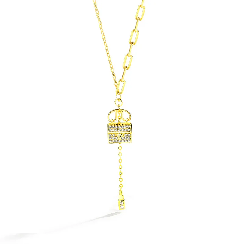 New Creative Handbag Necklace Female Niche Temperament Clavicle Chain S925 Sterling Silver Cold Wind Tassel Pendant
New Creative Handbag Necklace Female Niche Temperament Clavicle Chain S925 Sterling Silver Cold Wind Tassel Pendant