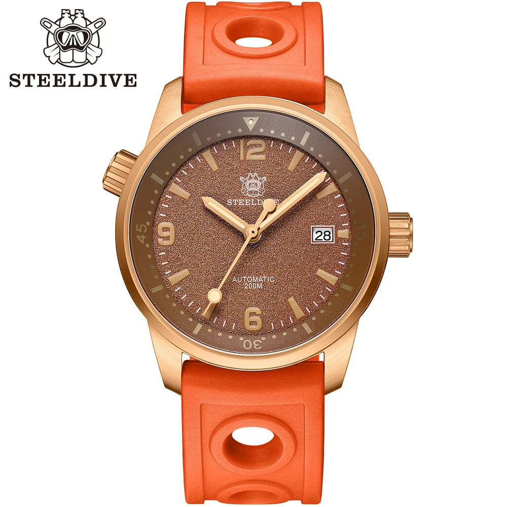 Мужские часы SD1949S Steeldive NH35A Move t винтажные бронзовые автоматические для дайвинга 200