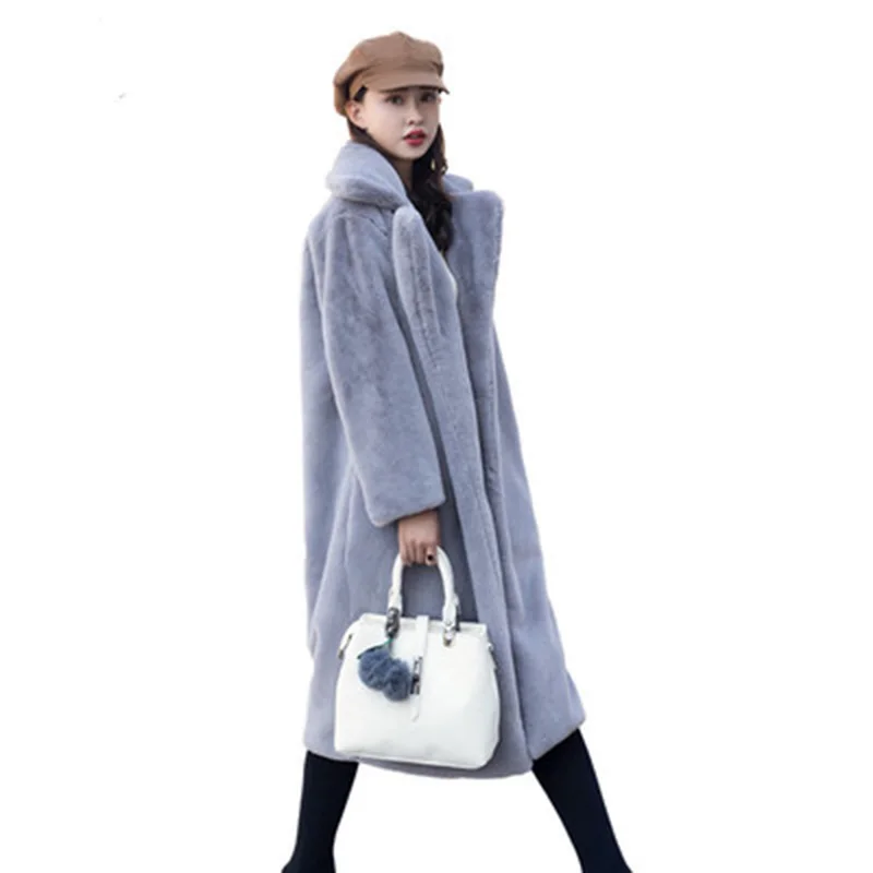 2020 женская зимняя куртка новая мода имитация вельвета шуба длинная женское