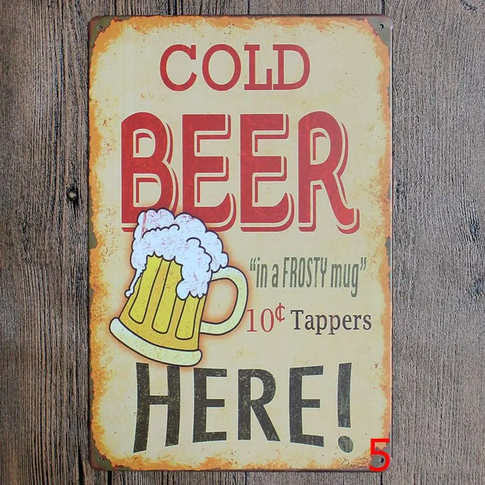 Original Retro Design Cold Beer Here Tin Metal Signs Wall Art | Thick Tinplate Print Poster Wall Decoration For Bar
Original Retro Design Cold Beer Here Tin Metal Signs Wall Art | Thick Tinplate Print Poster Wall Decoration For Bar