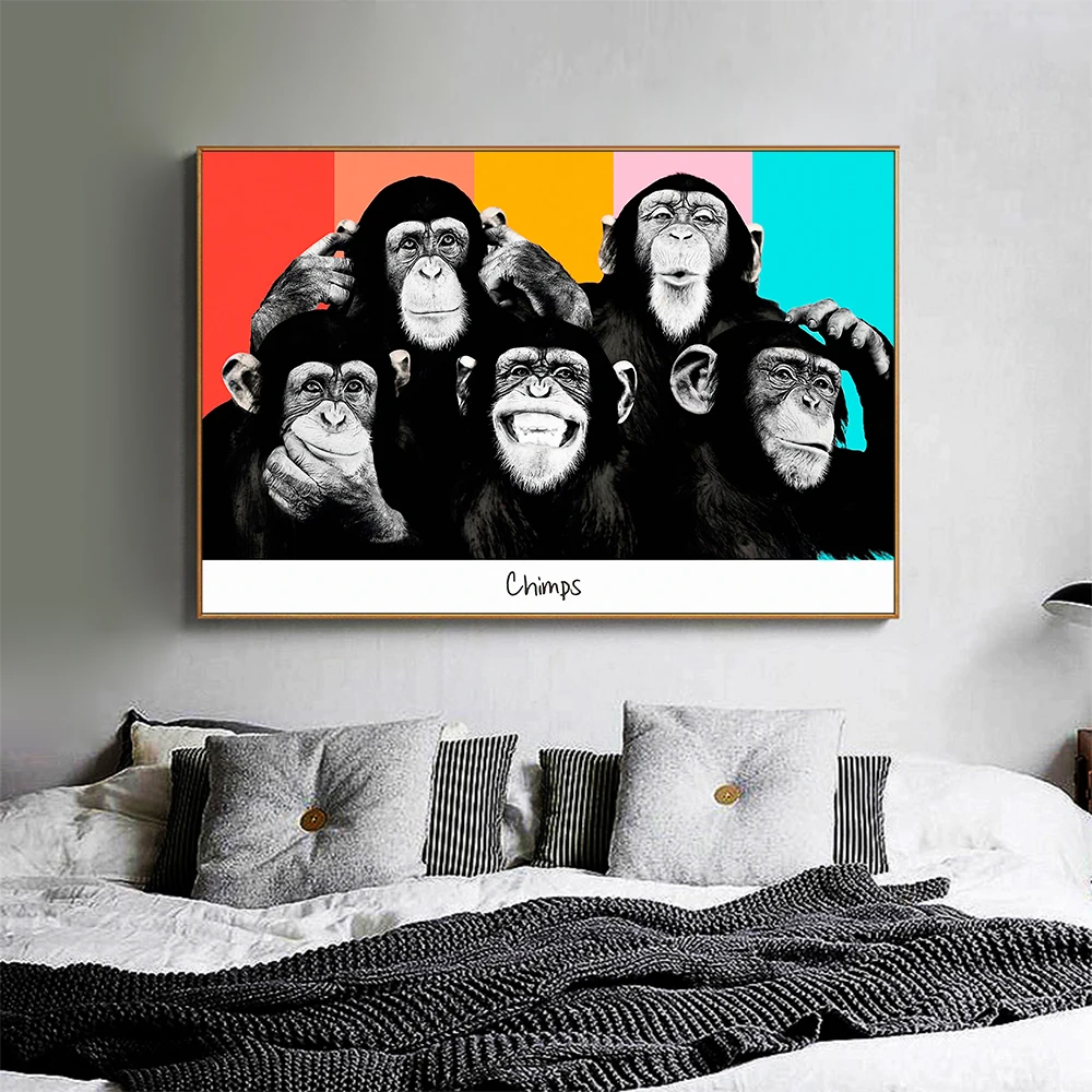 HDARTISAN Animal Canvas Art Oil Painting Pop Art Funny Chimps Wall Pictures For Living Room Home Decor Printed No Frame
HDARTISAN Animal Canvas Art Oil Painting Pop Art Funny Chimps Wall Pictures For Living Room Home Decor Printed No Frame