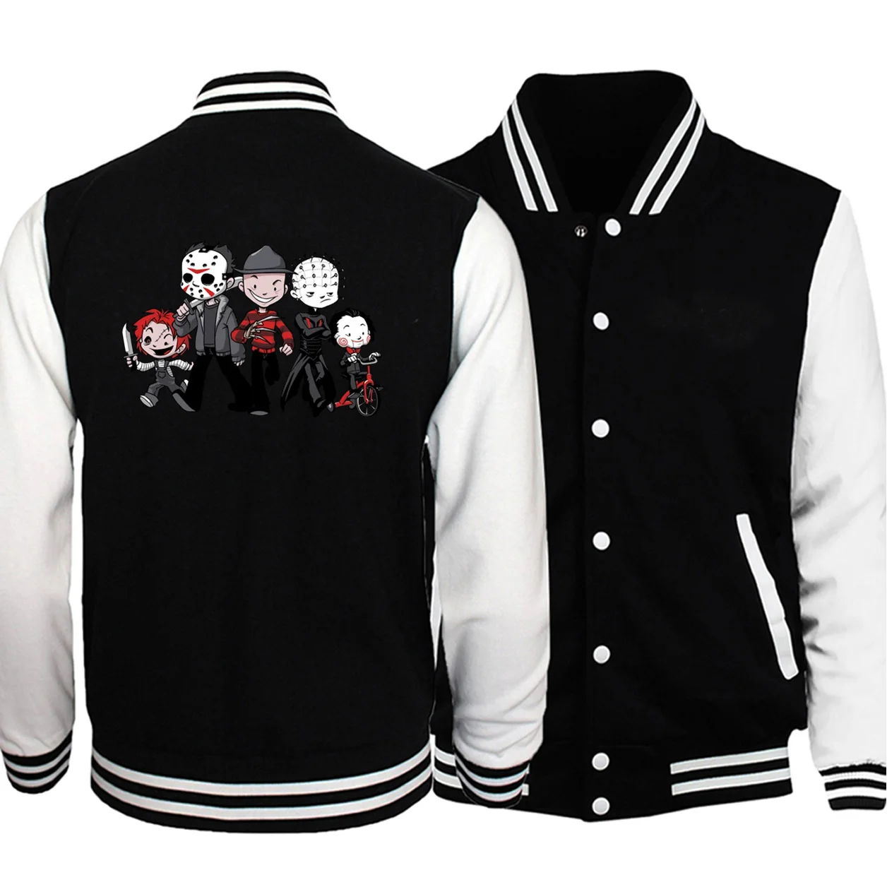Hot Sale 2019 New Winter Mens Jacket Horror Movie Jason Clown Saw Halloween Fashion Cartoon Hip Hop Bomber Clothing Baseball
Hot Sale 2019 New Winter Mens Jacket Horror Movie Jason Clown Saw Halloween Fashion Cartoon Hip Hop Bomber Clothing Baseball