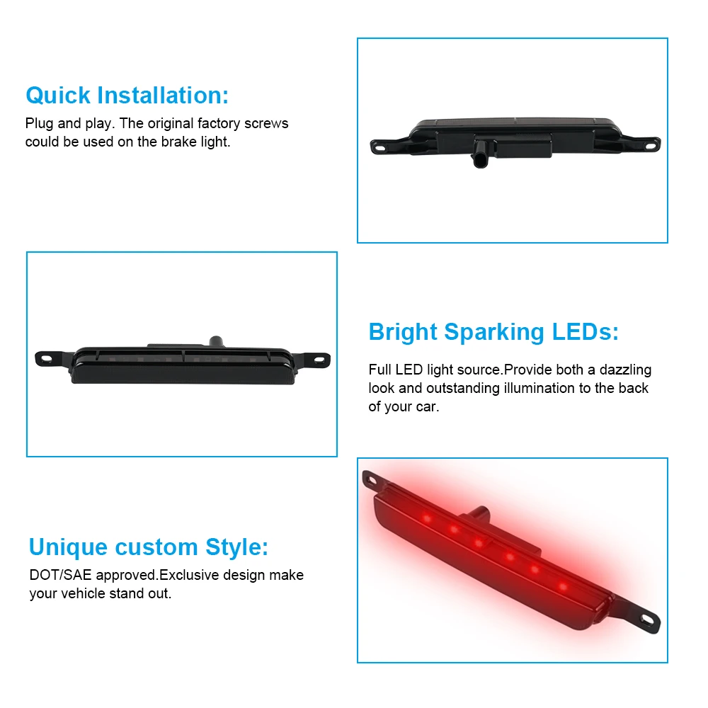 LED 3rd Brake Light Dorman High Mount Stop Brake Tail Light for Grand Caravan Town & Country High quality LEDs
LED 3rd Brake Light Dorman High Mount Stop Brake Tail Light for Grand Caravan Town & Country High quality LEDs