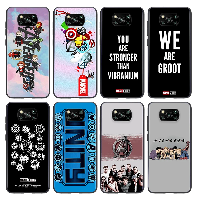 For Xiaomi Poco X3 NFC GT M3 M2 X2 F3 F2 Pro C3 F1 Mi Play Mix 3 A2 A1 6X 5X Marvel Avengers cute text logo Black Phone Case
For Xiaomi Poco X3 NFC GT M3 M2 X2 F3 F2 Pro C3 F1 Mi Play Mix 3 A2 A1 6X 5X Marvel Avengers cute text logo Black Phone Case
