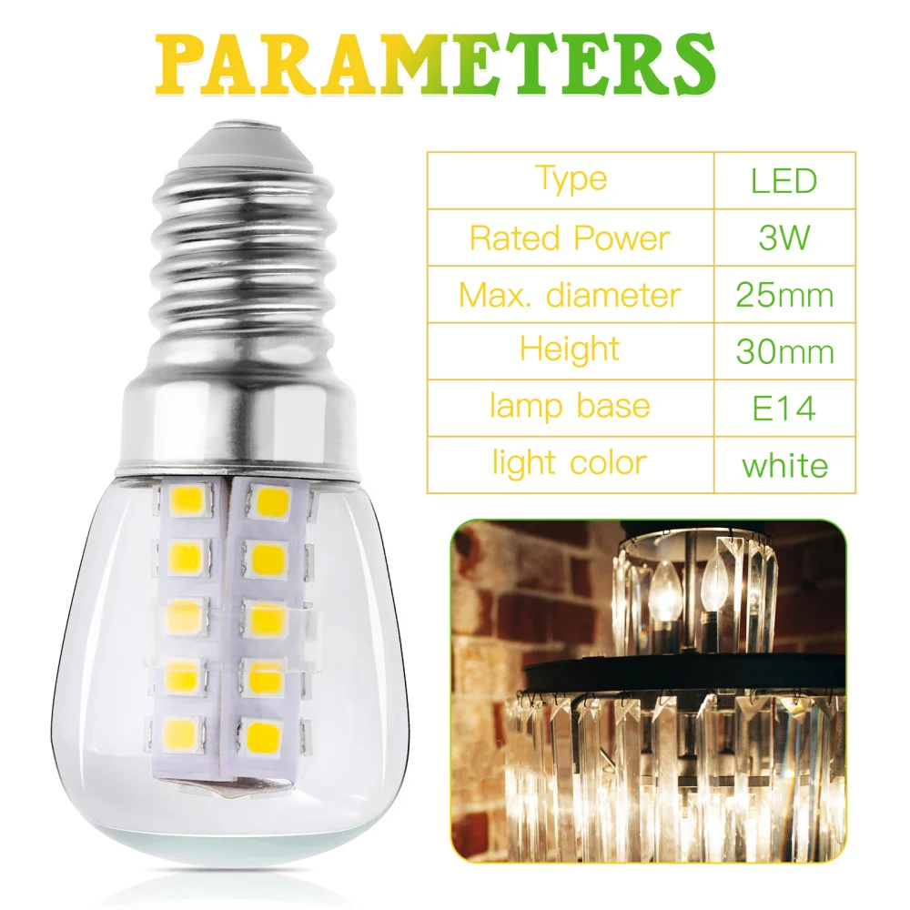 OSALADI 2PCS 3W E14 LED Corn Light Bulb Replacement for Fridge Refrigerator Sewing Machine
OSALADI 2PCS 3W E14 LED Corn Light Bulb Replacement for Fridge Refrigerator Sewing Machine