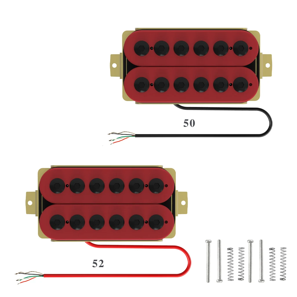 NAOMI 2pcs Guitar Humbucker Pickups Double Coil Neck&Bridge Pickup Set w/ 12pcs Umbrella Adjustable Screws Ceramic Magnet Red
NAOMI 2pcs Guitar Humbucker Pickups Double Coil Neck&Bridge Pickup Set w/ 12pcs Umbrella Adjustable Screws Ceramic Magnet Red