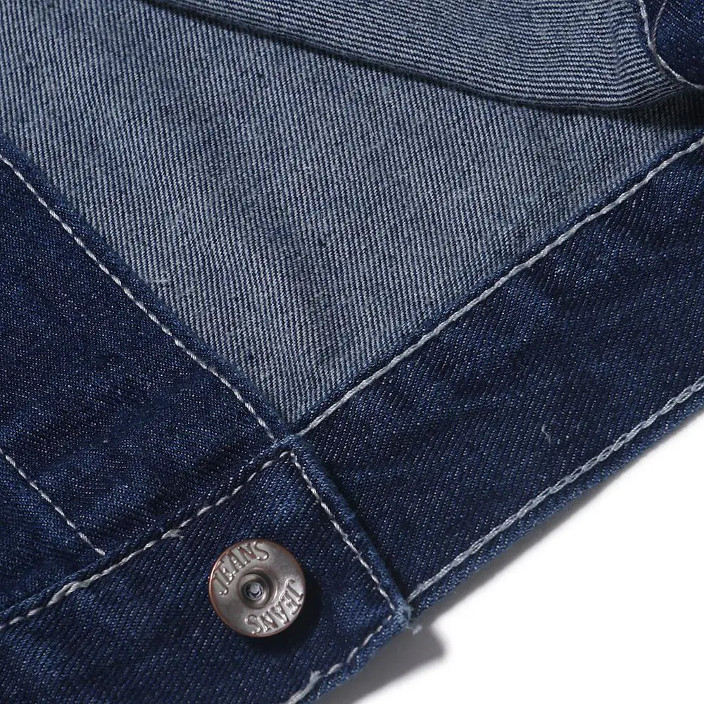 Long Men's Casual Denim Ripped Beggar Jacket 
Long Men's Casual Denim Ripped Beggar Jacket