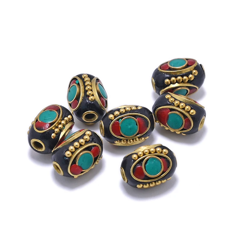 TZ-N03 Handmade Nepal Buddhist Brass Craft Beads for Necklace Jewelry Making Accessories Clay Inlaid Colorful Cylindrical 9x13mm
TZ-N03 Handmade Nepal Buddhist Brass Craft Beads for Necklace Jewelry Making Accessories Clay Inlaid Colorful Cylindrical 9x13mm