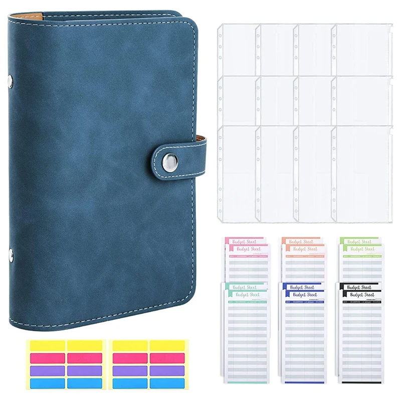 A6 Binder Notebook, 6 Holes PU Leather Budget Binder Cover with 12 PVC A6 Binder Pockets, Budget Planner
A6 Binder Notebook, 6 Holes PU Leather Budget Binder Cover with 12 PVC A6 Binder Pockets, Budget Planner