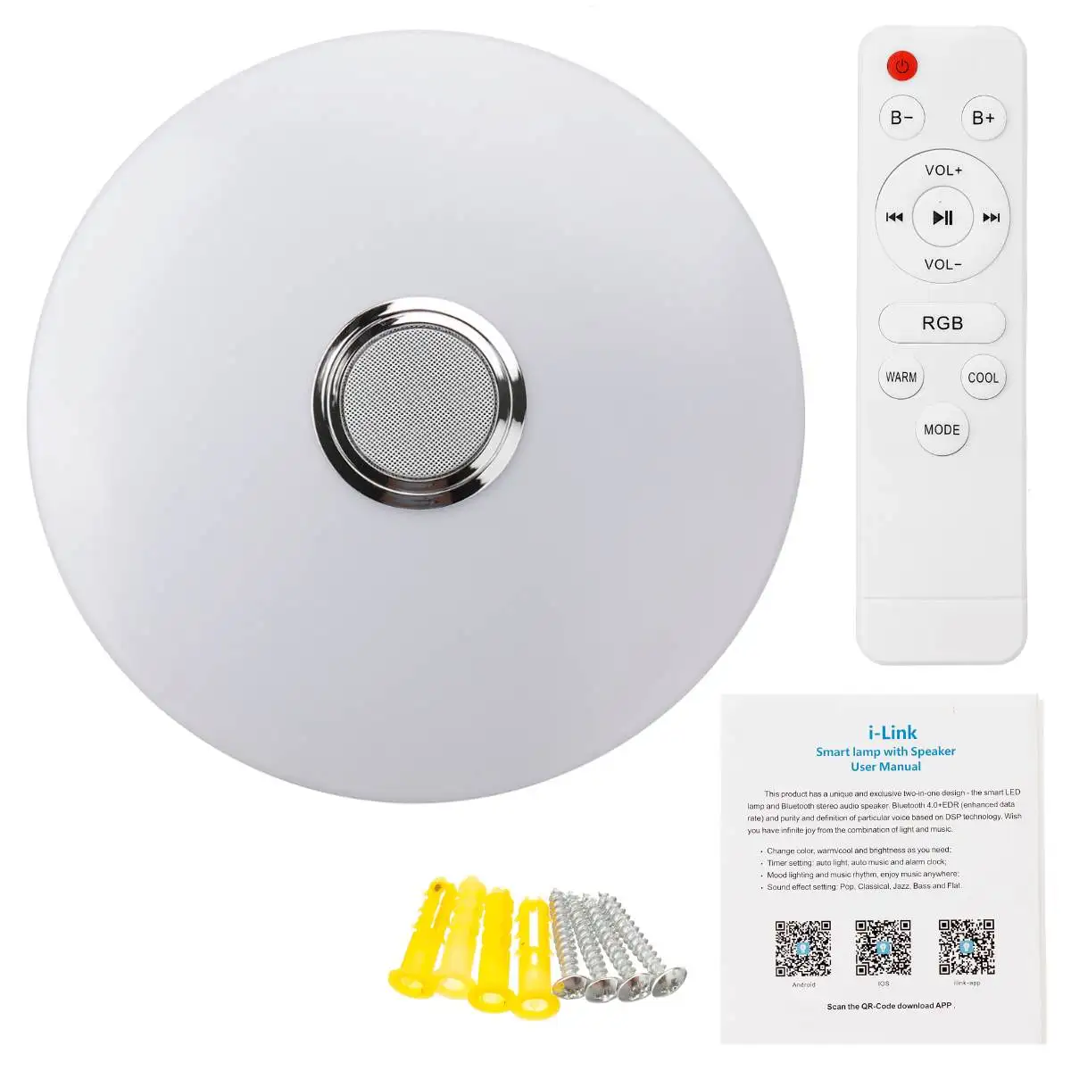 40cm Modern RGB LED Ceiling Lights Home lighting APP bluetooth Music Light Bedroom Lamps Smart Ceiling Lamp+Remote Control
40cm Modern RGB LED Ceiling Lights Home lighting APP bluetooth Music Light Bedroom Lamps Smart Ceiling Lamp+Remote Control