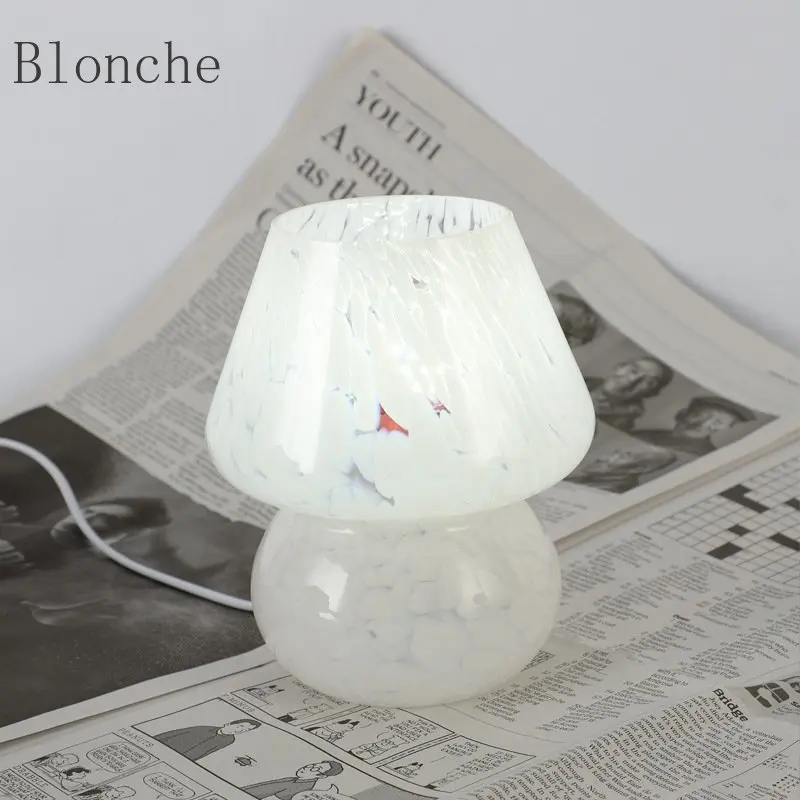 Korea Ins Style Striped Mushroom Table Lamp mini Murano Style Striped Glass Desk Lamp for Study Bedside Living Room Lighting
Korea Ins Style Striped Mushroom Table Lamp mini Murano Style Striped Glass Desk Lamp for Study Bedside Living Room Lighting
