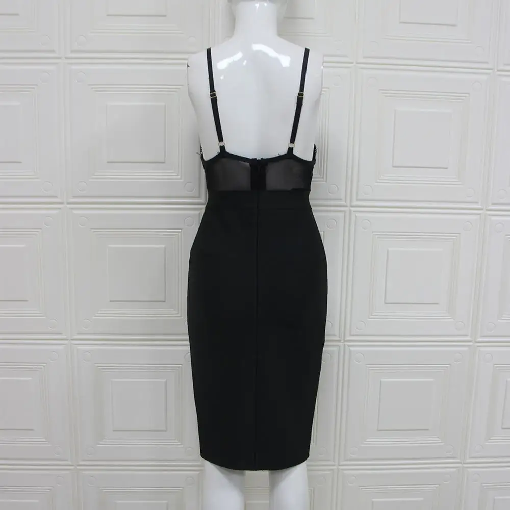 2020 New Arrival Women black v neck spaghetti strap Elegant Celebrity evening Party Bodycon Bandage Dress wholesale
2020 New Arrival Women black v neck spaghetti strap Elegant Celebrity evening Party Bodycon Bandage Dress wholesale