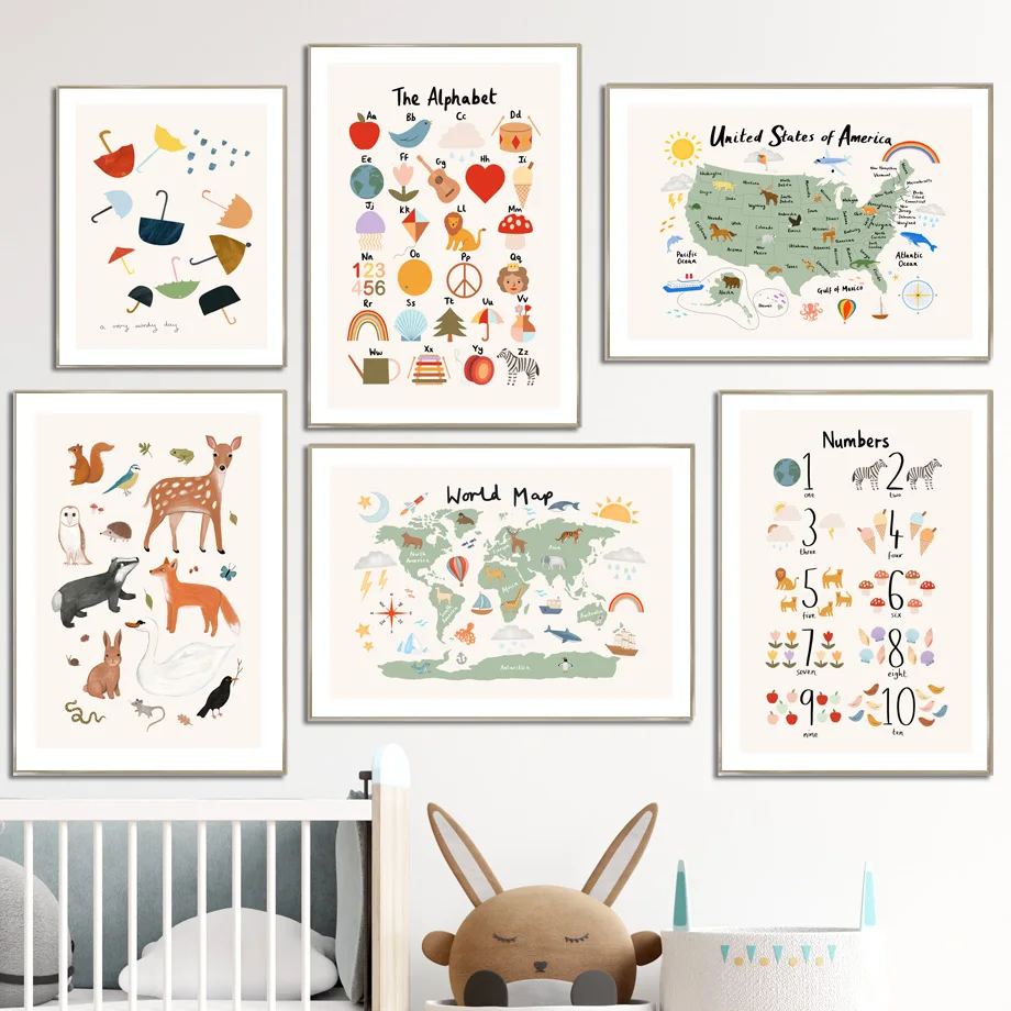 Solar Plane World Map Cartoon Animals Number Alphabet Art Canvas Painting Nordic Posters Prints Wall Pictures Kids Room Decor
Solar Plane World Map Cartoon Animals Number Alphabet Art Canvas Painting Nordic Posters Prints Wall Pictures Kids Room Decor
