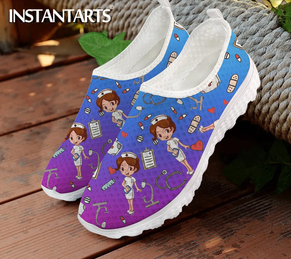INSTANTARTS Mesh Shoes Woman Nurse Sneakers Flats Brand Design Gradient Cartoon Nursing Shoe Breathable Footwear Slip on Loafers
INSTANTARTS Mesh Shoes Woman Nurse Sneakers Flats Brand Design Gradient Cartoon Nursing Shoe Breathable Footwear Slip on Loafers