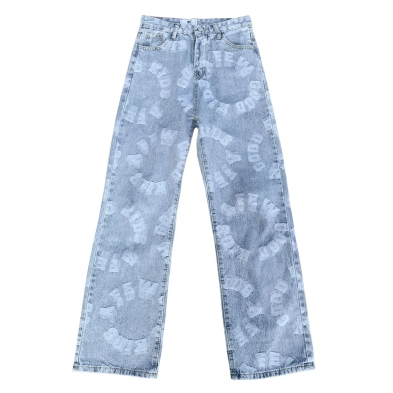 New Trend Retro Washed Jeans Men's and Women's Trousers Ins Lletter Jacquard Casual Loose Wide-Leg Straight-Leg Pants
New Trend Retro Washed Jeans Men's and Women's Trousers Ins Lletter Jacquard Casual Loose Wide-Leg Straight-Leg Pants