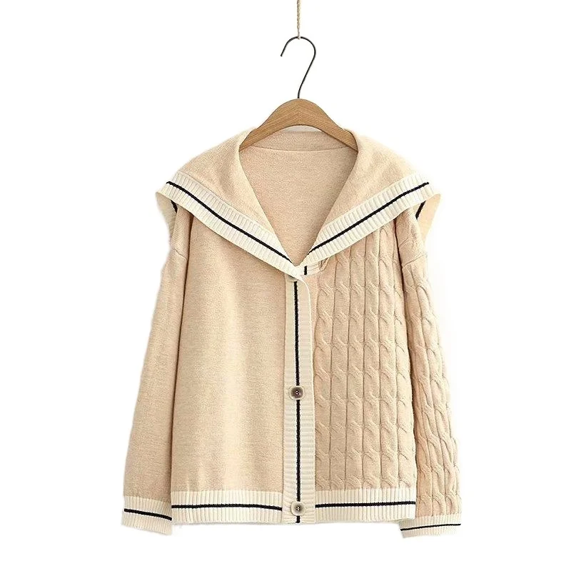 2021 Winter Women Knit Cardigan Full Sleeve Sailor Collar Sweet Warm Sweater Coat Korean Fashion Female Casual Jumpers Outwear
2021 Winter Women Knit Cardigan Full Sleeve Sailor Collar Sweet Warm Sweater Coat Korean Fashion Female Casual Jumpers Outwear