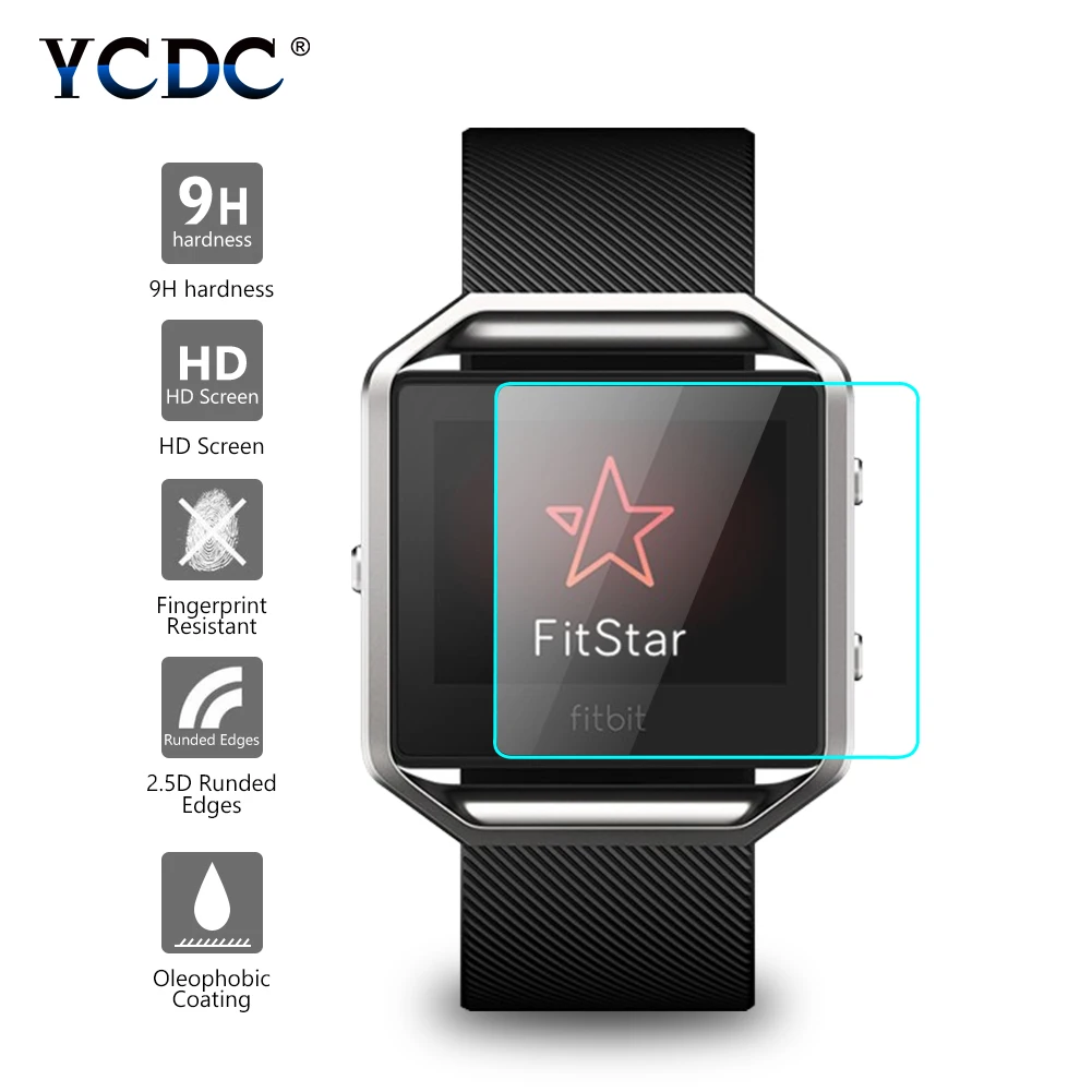 

HD Clear Screen Protector For Fitbit Blaze Smart Watch Screen Protection 2.5D 0.26mm Thickness Tempered Glass Protective Film