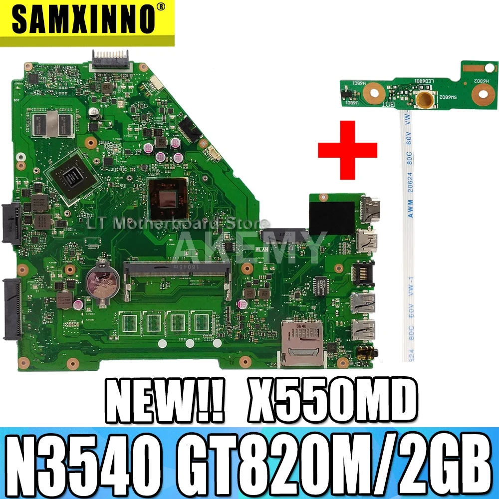 Akmey X550MD материнская плата для Asus X550MJ материнская плата для ноутбука X550M X550MD X552M материнская плата для ноутбука 100% протестированная N3540 GT820M/2GB
Akmey X550MD материнская плата для Asus X550MJ материнская плата для ноутбука X550M X550MD X552M материнская плата для ноутбука 100% протестированная N3540 GT820M/2GB
